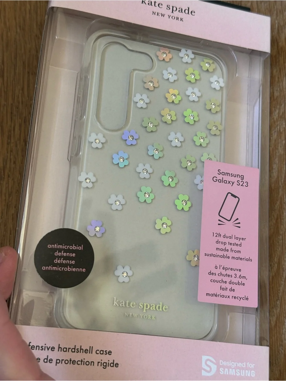 New Kate Spade New York Samsung Galaxy S23 Hardshell Case Iridescent Flowers